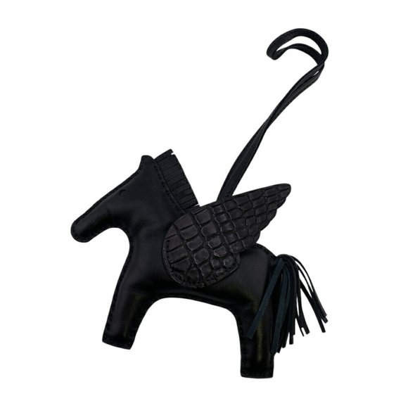 HERMES Rodeo Touch Pegasus MM Charm Horse Black Unisex - Picture 1 of 10